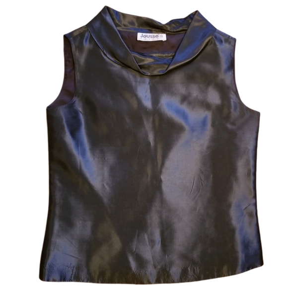 Jousse Paris Tops - Silky Metallic Gray Top (Size 38/Small)